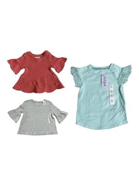 Mixed brand 3 piece bell & ruffle sleeve top bundle 2T